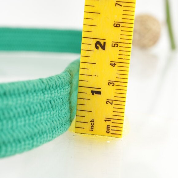 Talbots Womens Belt Size XL Extra Large Kelly Green Woven Elastic Leather Tip - Picture 6 of 13